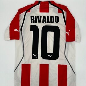 Rivaldo #10 Olympiacos 2005/2006 Home ORIGINAL Puma VTG Rare Soccer Jersey (S)